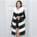 Cheap Warm Long Faux Fox Fur Vest Fashion Women Waistcoat - Green