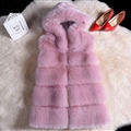 Cheap Winter Cool Faux Fox Fur Vest Fashion Women Waistcoat - Pink