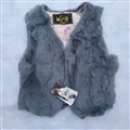 Cheap Winter Furry Faux Fox Fur Vest Fashion Women Waistcoat - Blue