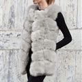 Cheap Winter Warm Faux Fur Vest Fashion Women Waistcoat - Grey