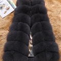 Classic Winter Furry Faux Fox Fur Vest Fashion Women Waistcoat - Grey
