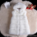 Good Classic Furry Faux Fox Fur Vest Fashion Women Overcoat - White