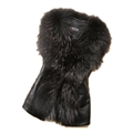 Nice Elegant Faux Raccoon Fur Vest Fashion Women Overcoat - Black