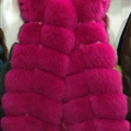 Popular Cute Elegant Faux Fox Fur Vest Fashion Women Overcoat - Rose