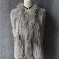 Unique Winter Elegant Faux Rabbit Fur Vest Fashion Women Waistcoat - Gray