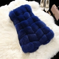 Warm Elegant Faux Fox Fur Vest Fashion Women Overcoat - Blue 01