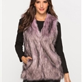 Wholesale Winter Elegant Faux Fur Vest Fashion Women Waistcoat - Purple