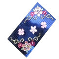 Flower Crystal Bling Diamond Rhinestone Jewellery stickers for mobile phone cases covers - Blue