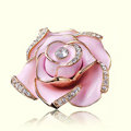 Bling 3D Camellia Flower Alloy Rhinestone Crystal DIY Phone Cover Case Deco Kit - Pink