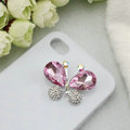 Bling Butterfly Alloy Rhinestone Crystal DIY Phone Case Cover Deco Den Kit - Pink
