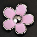 Bling Flower Alloy Metal Crystal DIY Phone Case Cover Deco Kit 33mm - Pink