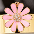 Bling Flower Alloy Rhinestone Crystal DIY Phone Case Cover Deco Kit 35mm - Pink