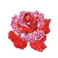 Bling Rose Flower Alloy Rhinestone Crystal DIY Phone Case Cover Deco Kit 75*80mm - Red