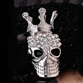 Bling Crown Skull Alloy Crystal Rhinestone DIY Phone Case Cover Deco Kit 51*31mm - White