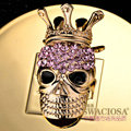 Bling Crown Skull Alloy Rhinestone Crystal DIY Phone Case Cover Deco Kit 51*31mm - Pink