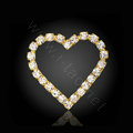 Bling Heart Alloy Crystal Rhinestone DIY Phone Case Cover Deco Kit 22*19mm - Gold
