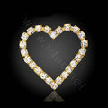 Bling Heart Alloy Crystal Rhinestone DIY Phone Case Cover Deco Kit 38*33mm - Gold