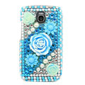 3D Flower Bling Crystal Case Rhinestone Cover for Samsung i9250 GALAXY Nexus Prime i515 - Blue