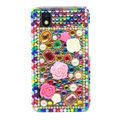 3D Flower Bling Crystal Case Rhinestone Cover for Samsung i9250 GALAXY Nexus Prime i515 - Green