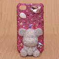 3D Gloomy bear Bling Crystal Case Rhinestone Cover shell for iPhone 4G 4S - Pink