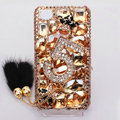 Alloy 5 Bling Crystal Case Rhinestone Cover shell for iPhone 4G 4S - Champagne
