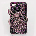 Alloy Spider Bling Crystal Case Rhinestone Cover for iPhone 4G 4S - Purple