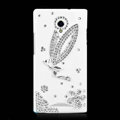 Angel gril Bling Crystal Case Rhinestone Cover shell for OPPO U705T Ulike2 - White
