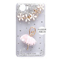 Ballet girl Bling Crystal Case Rhinestone Cover shell for OPPO finder X907 - Pink