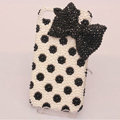 Bling Crystal Black resin Bowknot DIY Cell Phone Case shell Cover Deco Den Kit
