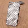 Bling Crystal Case Rhinestone Cover Diamond shell for iPhone 4G 4S - White