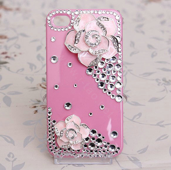 Cell Phone Bling Kits,  Tower Bling Crystal Flower DIY Cell Phone Case  shell Cover Deco Kit