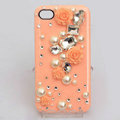 Bling Crystal orange resin Flower DIY Cell Phone Case shell Cover Deco Den Kit