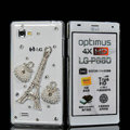 Bling Eiffel Tower Crystal Case Rhinestone Cover shell for LG P880 Optimus 4X HD - White
