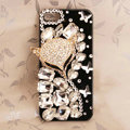Bling Fox head Crystal Case Rhinestone Cover for iPhone 4G 4S - White