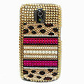 Bling Leopard Crystal Case Rhinestone Cover for Samsung i9250 GALAXY Nexus Prime i515 - Brown