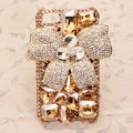 Bowknot Bling Crystal Case Rhinestone Cover shell for iPhone 4G 4S - Champagne