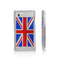 British flag Bling Crystal Case Rhinestone Cover for LG P880 Optimus 4X HD - Blue