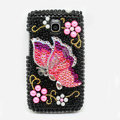 Butterfly Bling Crystal Case Rhinestone Cover for Samsung i9250 GALAXY Nexus Prime i515 - Black