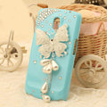 Butterfly Bling Crystal Case Rhinestone Cover for Samsung i9250 GALAXY Nexus Prime i515 - Blue