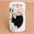 Butterfly Bling Crystal Case mirror pearl Cover for Samsung Galaxy SIII S3 I9300 I9308 I939 I535 - White