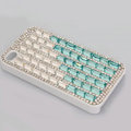 Claw chain Bling Crystal Case Rhinestone Cover shell for iPhone 4G 4S - Blue
