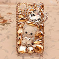 Crown bear Bling Crystal Case Rhinestone Cover shell for iPhone 4G 4S - Champagne