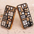 Cup chain Bling Crystal Case Rhinestone Cover shell for iPhone 4G 4S - Gold