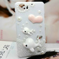 Dolphin Bling Crystal Case pearl Cover shell for OPPO finder X907 - White