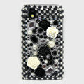 Flower 3D Bling Crystal Case Rhinestone Cover for Samsung i9250 GALAXY Nexus Prime i515 - Black