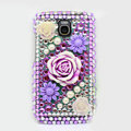 Flower 3D Bling Crystal Case Rhinestone Cover for Samsung i9250 GALAXY Nexus Prime i515 - Purple