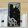 Flower Bling Crystal Case Rhinestone shell Cover for OPPO U705T Ulike2 - Black