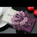Flower Luxury Bling Crystal Case Rhinestone shell Cover for OPPO U705T Ulike2 - Purple