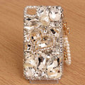 Heart Bling Crystal Case Rhinestone Cover shell for iPhone 4G 4S - White