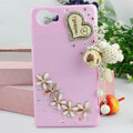 Heart Tassels Bling Crystal Case Rhinestone Cover shell for OPPO finder X907 - Pink